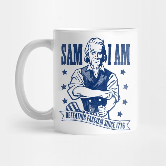 Sam I Am: Defeating Fascism Since 1776 - Blue by Wright Art